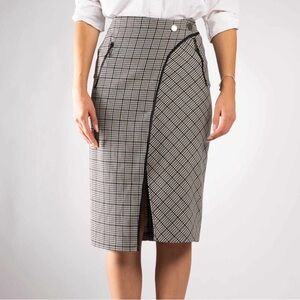 Houndstooth Midi Skirt